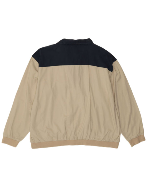 Polo vintage de manga larga para hombre 2XL Bloque de color beige