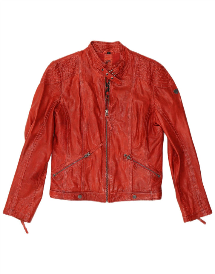 Gipsy - Chaqueta de piel corta para mujer, talla 40, color rojo