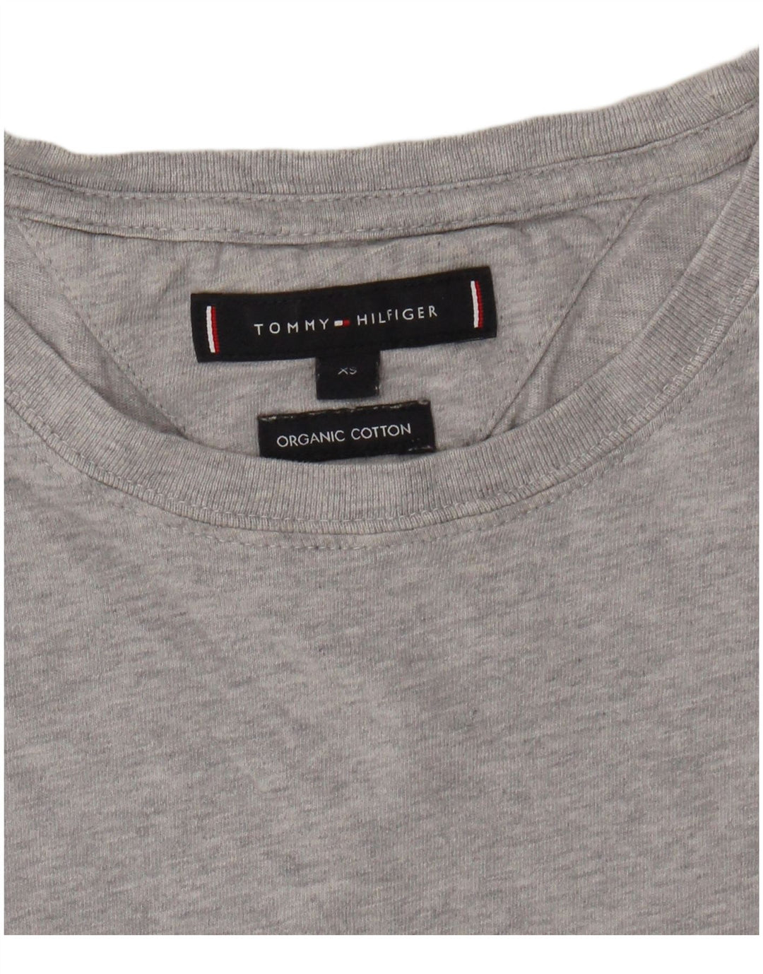 TOMMY HILFIGER Camiseta para hombre Top XS Algodón moteado gris