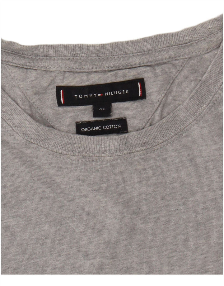 TOMMY HILFIGER Camiseta para hombre Top XS Algodón moteado gris