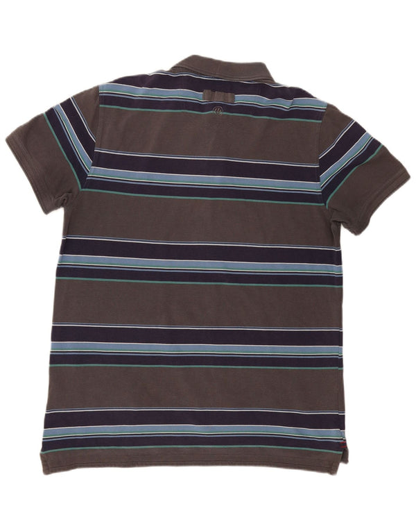 Polo de hombre Fat Face de algodón a rayas grises grandes