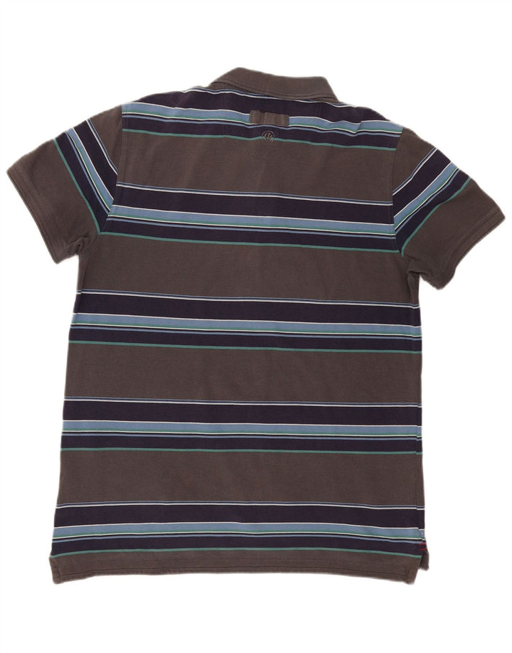 Polo de hombre Fat Face de algodón a rayas grises grandes