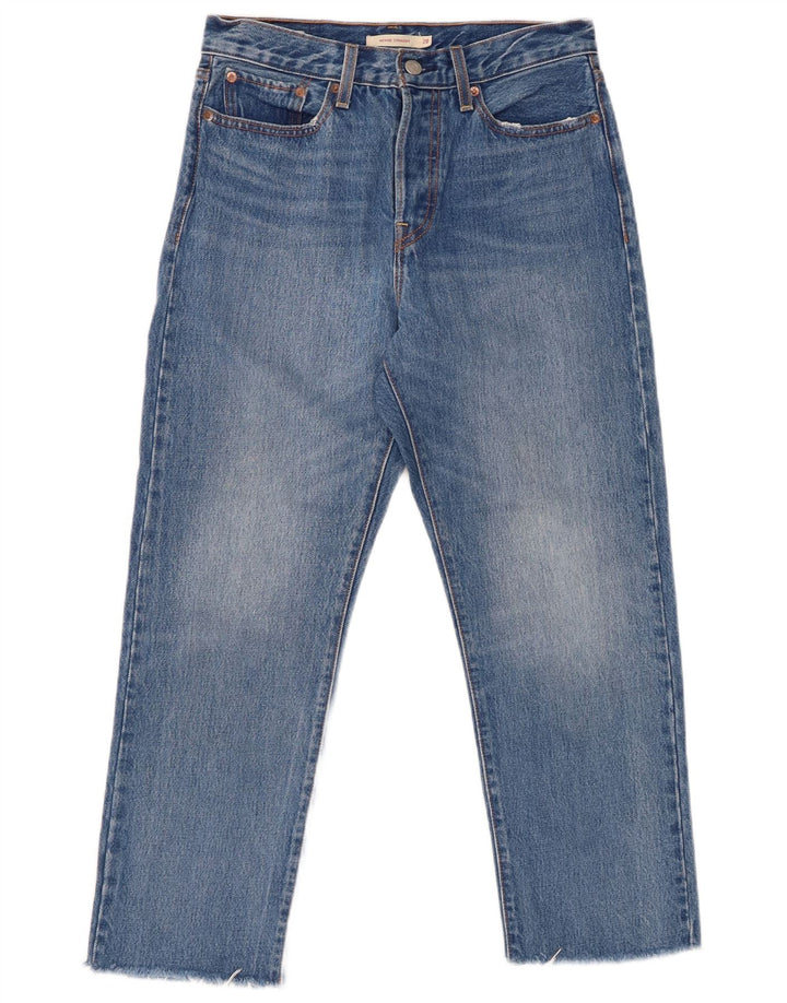 LEVI'S Vaqueros recortados rectos Wedgie para mujer W28 L25 Algodón azul