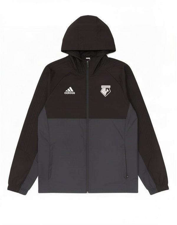 Adidas - Chaqueta impermeable con capucha para hombre, talla 40, color negro, poliéster