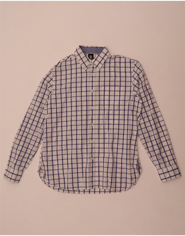 Marina Yachting Camisa Regular Fit Hombre Talla 42 Grande Algodón Cuadros Blancos