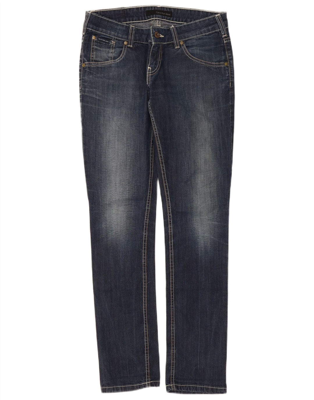 Vaqueros ajustados para mujer Calvin Klein W29 L32 Algodón azul