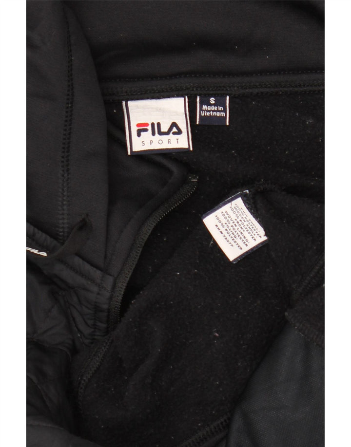FILA Sudadera con capucha y cremallera para mujer UK 10 Small Poliéster negro