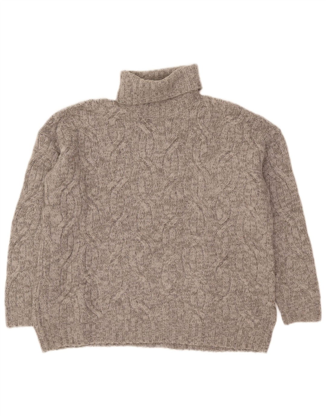 Marks & Spencer Jersey extragrande con cuello vuelto para mujer, talla 44, color gris medio
