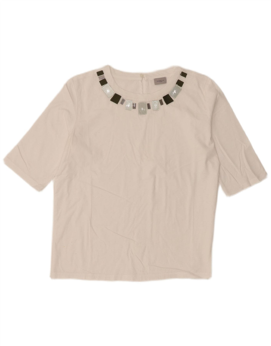 Marella Top Mujer Manga 3/4 UK 42 Mediano Blanco