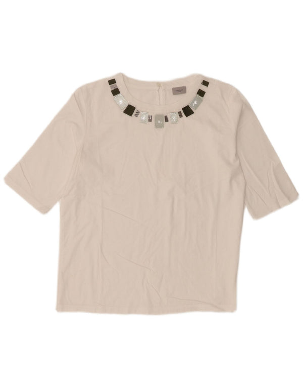 Marella Top Mujer Manga 3/4 UK 42 Mediano Blanco