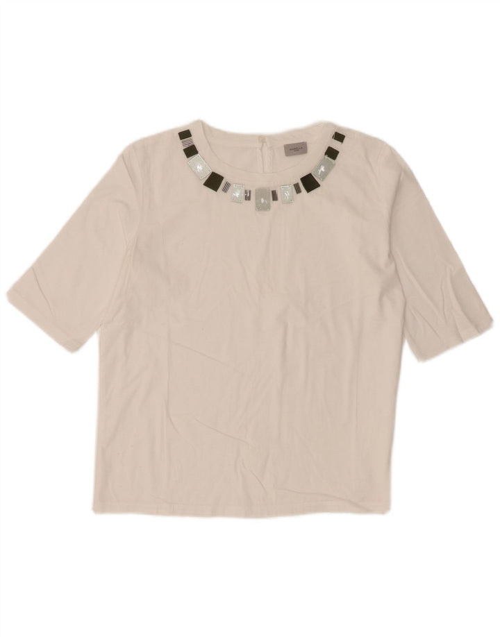 Marella Top Mujer Manga 3/4 UK 42 Mediano Blanco