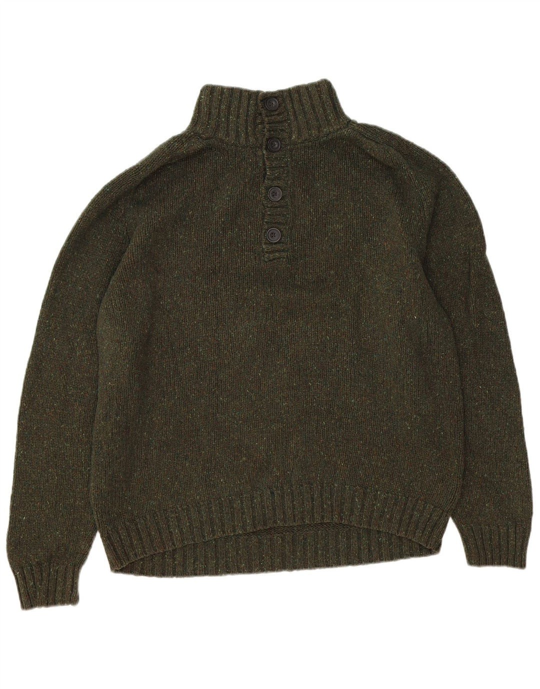 Eddie Bauer Jersey con cuello y botones para hombre de algodón moteado de color caqui grande