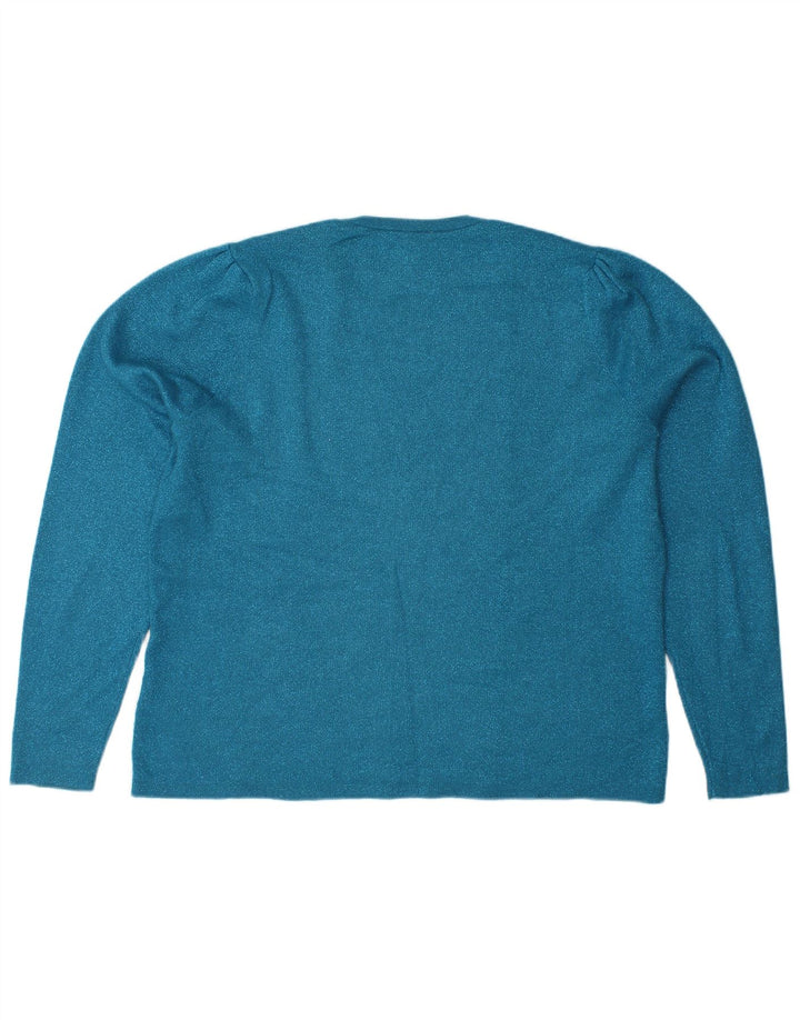 M&CO Jersey de cuello redondo para mujer UK 40 XL Poliéster azul