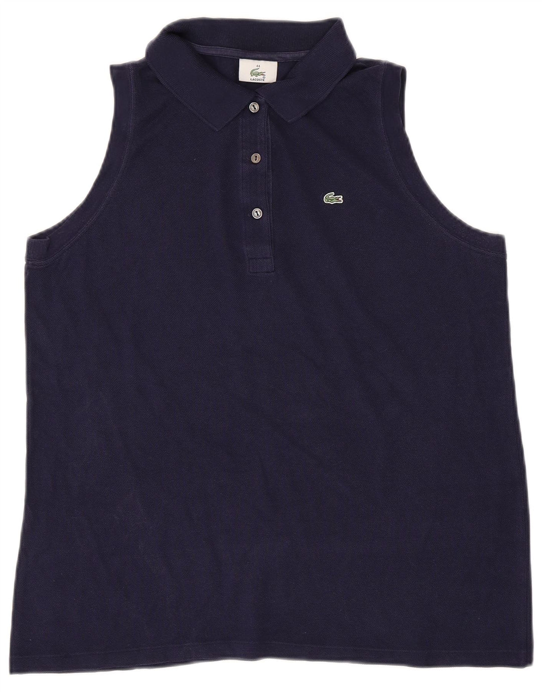 LACOSTE Polo sin mangas para mujer Talla 44 Grande Algodón azul marino