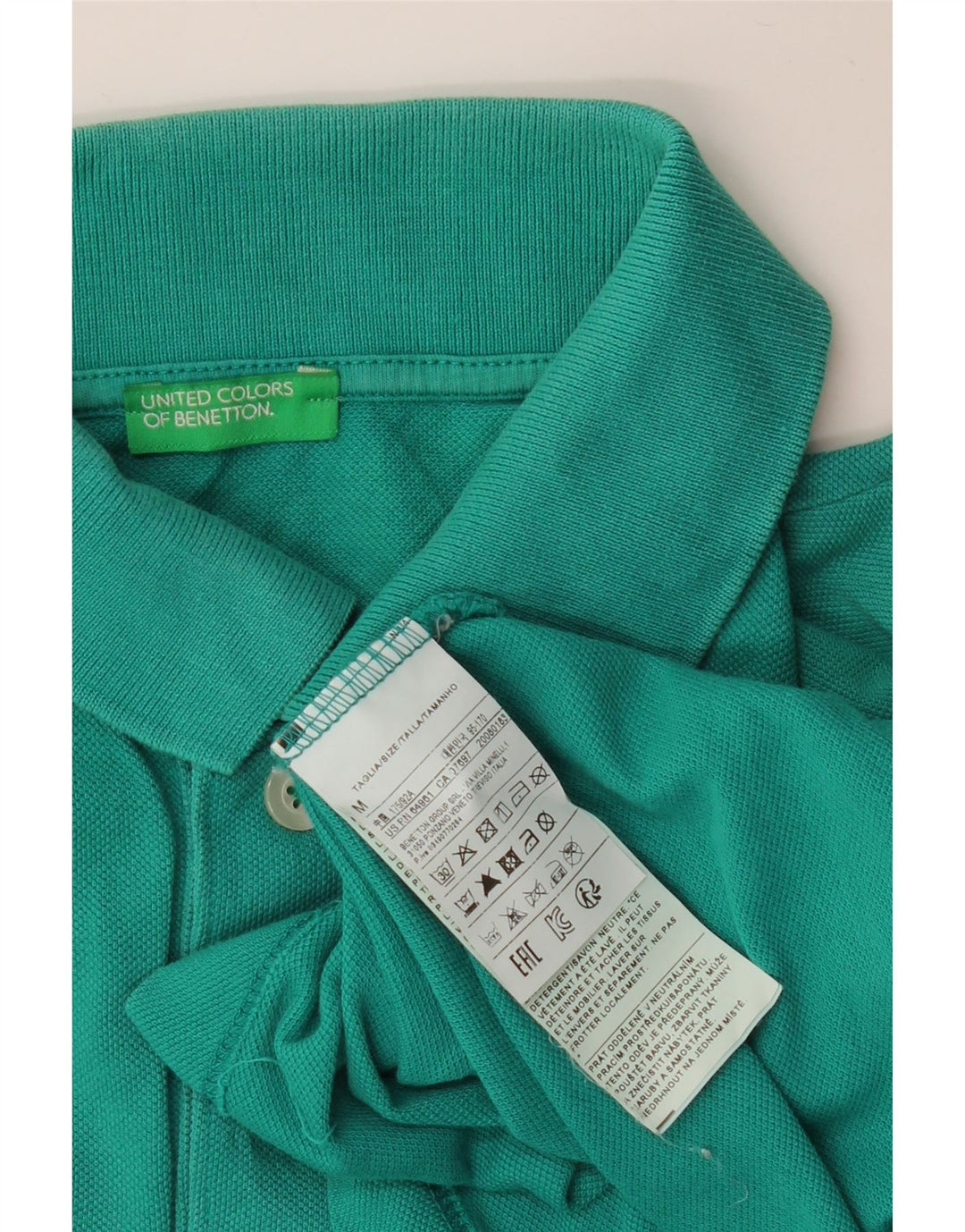 BENETTON Polo Hombre Algodón Verde Medio
