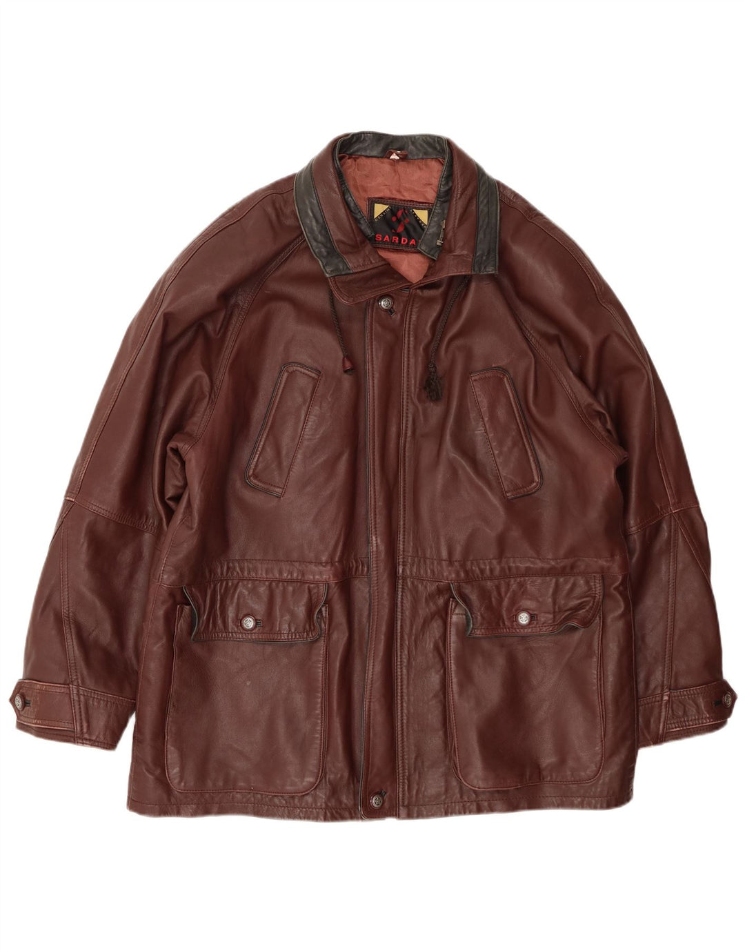 SARDAR Chaqueta de cuero para hombre UK 42 XL Cuero marrón