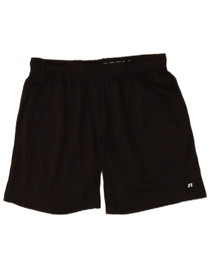 RUSSELL ATHLETIC Pantalones cortos deportivos para hombre Grande Poliéster negro