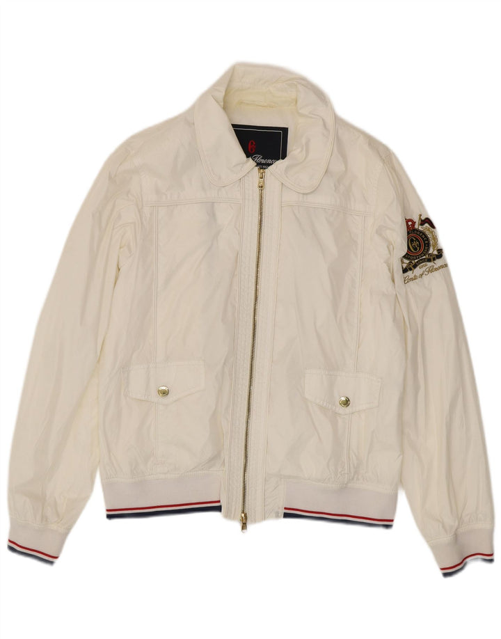 Conte of Florence Chaqueta bomber gráfica para mujer IT 48 XL Poliamida blanca