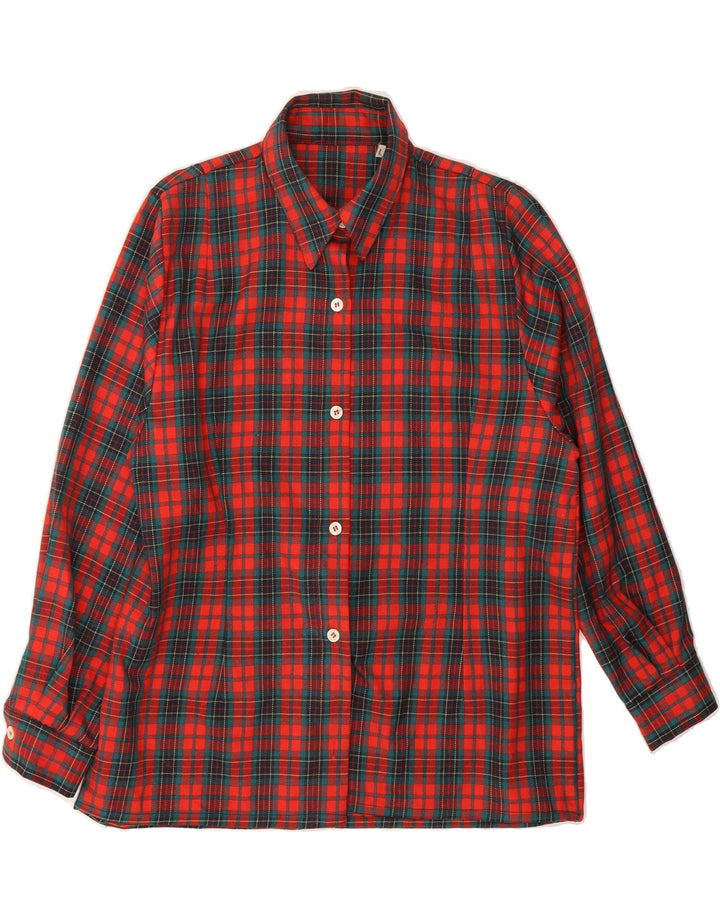 VINTAGE Womens Flannel Shirt UK 16 Large Red Check Viscose Vintage Vintage and Second-Hand Vintage from Messina Hembry 
