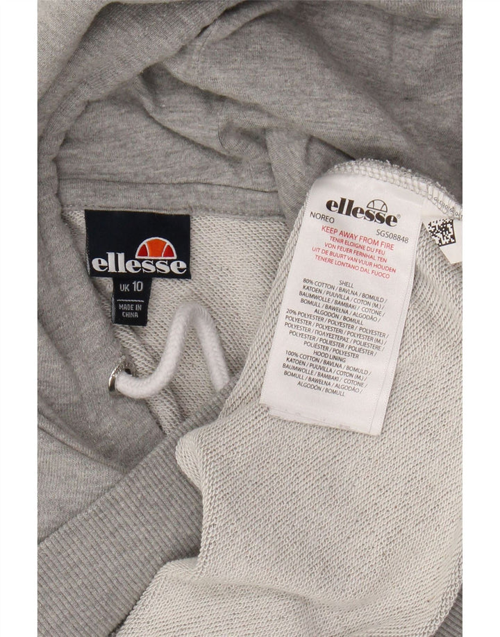 ELLESSE Jersey con capucha extragrande para mujer Reino Unido 10 Pequeño algodón gris