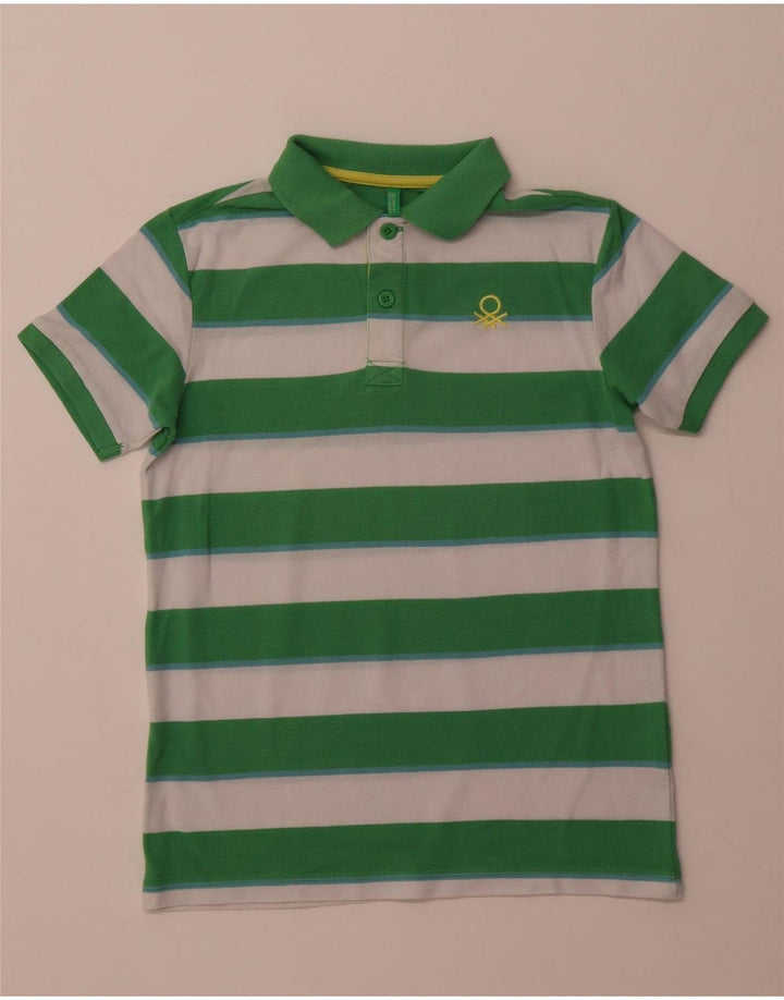 BENETTON Polo Niño 10-11 Años XL Verde Rayas Poliéster
