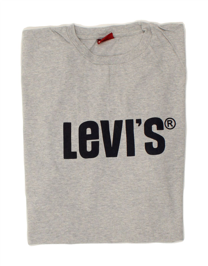 LEVI'S Mens Graphic T-Shirt Top Large Grey Cotton Vintage Levi's and Second-Hand Levi's from Messina Hembry 