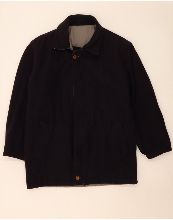 Vintage hombres reversible cortavientos abrigo Reino Unido 38 gris medio