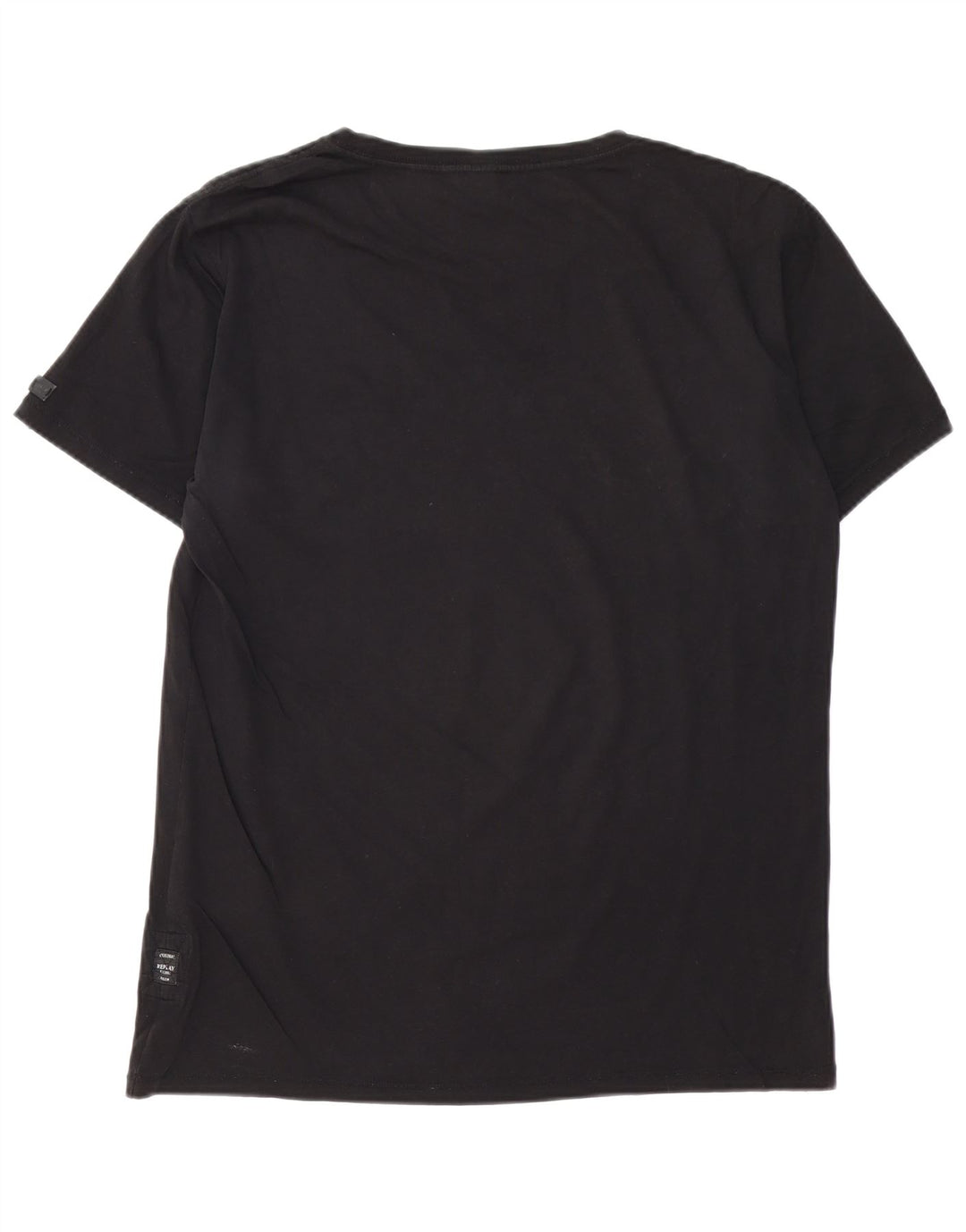 REPLAY Camiseta gráfica para hombre Top grande de algodón negro