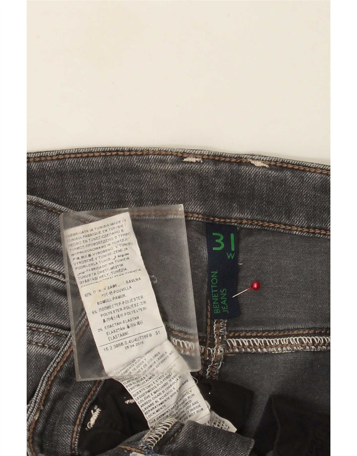 Benetton Vaqueros Slim Mujer W31 L31 Algodón Gris