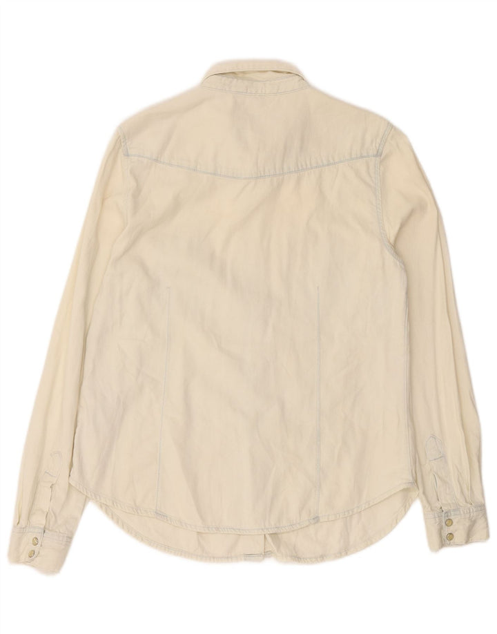Camisa vaquera para mujer de French Connection UK 40 Mediana de algodón blanquecino