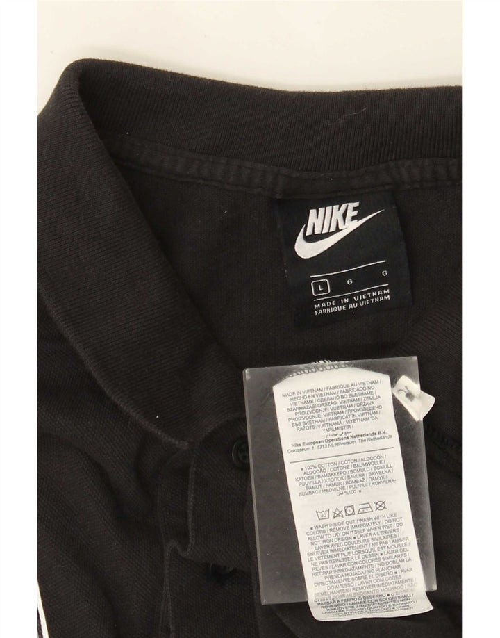 Polo Nike Hombre Grande Negro Algodón