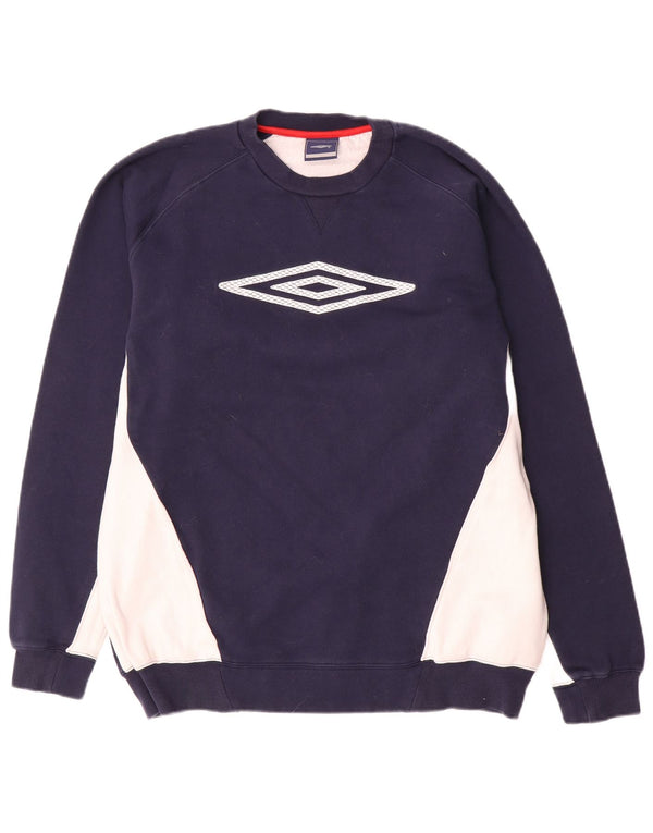 Umbro Hombre Sudadera Gráfica Jumper Large Azul Marino Colorblock