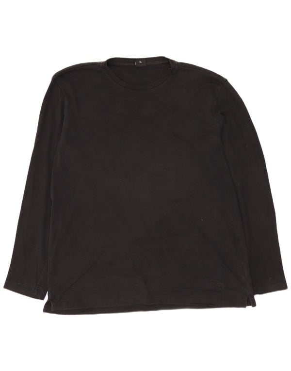 HUGO BOSS Hombre Top Manga Larga XL Algodón Negro
