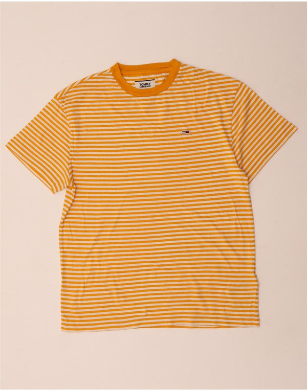 Camiseta Tommy Hilfiger para hombre Top Small de algodón a rayas amarillas