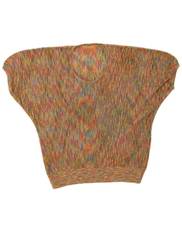 Vintage mujer blusa Top Reino Unido 12 medio multicolor moteado