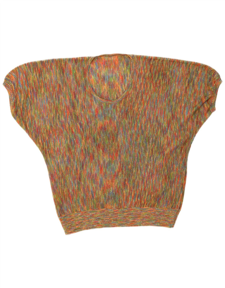 Vintage mujer blusa Top Reino Unido 12 medio multicolor moteado