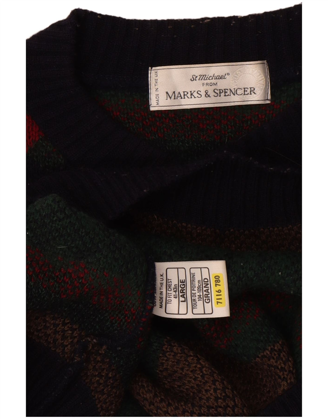 Marks & Spencer - Jersey de cuello redondo para hombre, talla grande, multicolor