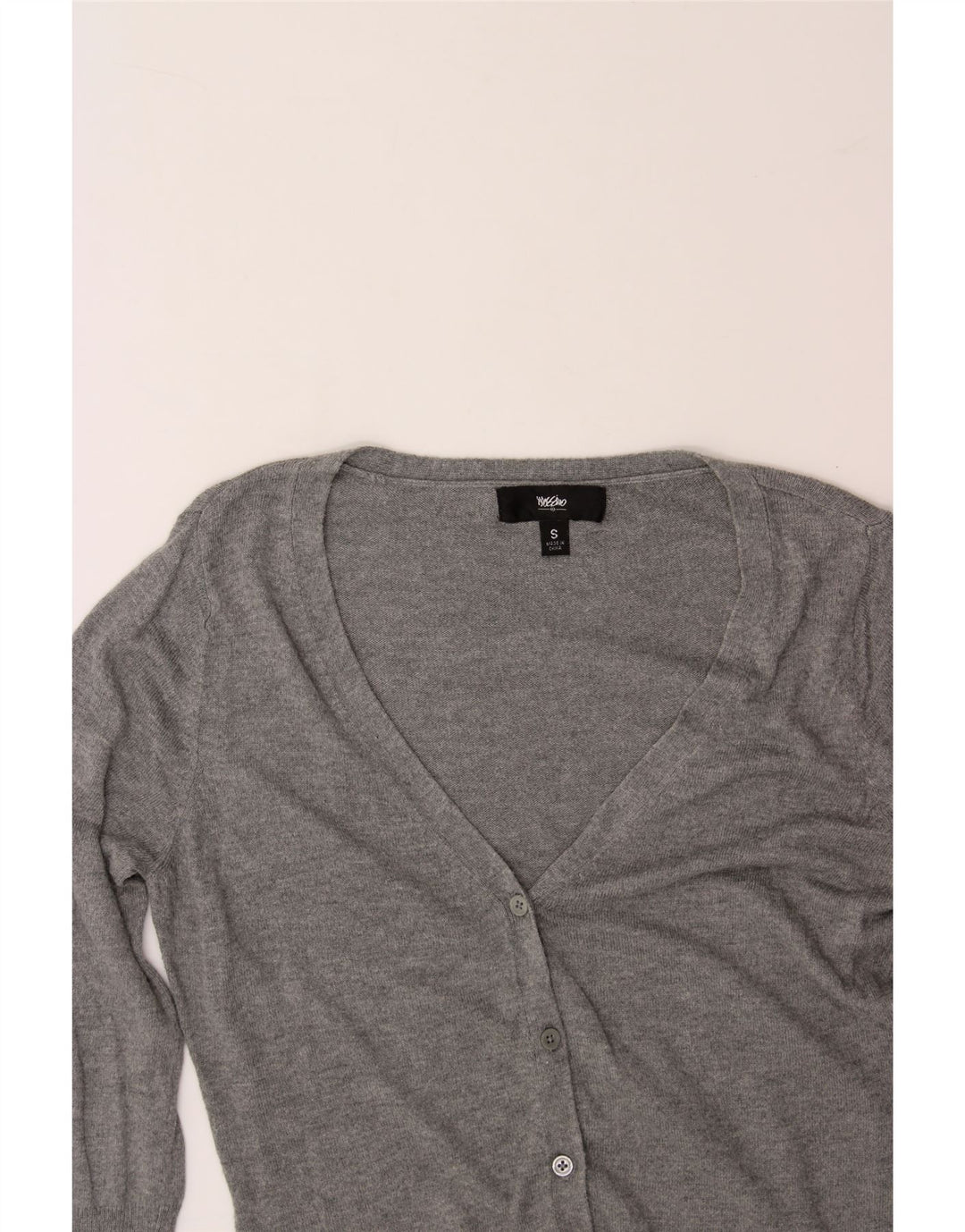 MOSSIMO Womens 3/4 Sleeve Cardigan Sweater UK 10 Small Grey Rayon Vintage Mossimo and Second-Hand Mossimo from Messina Hembry 