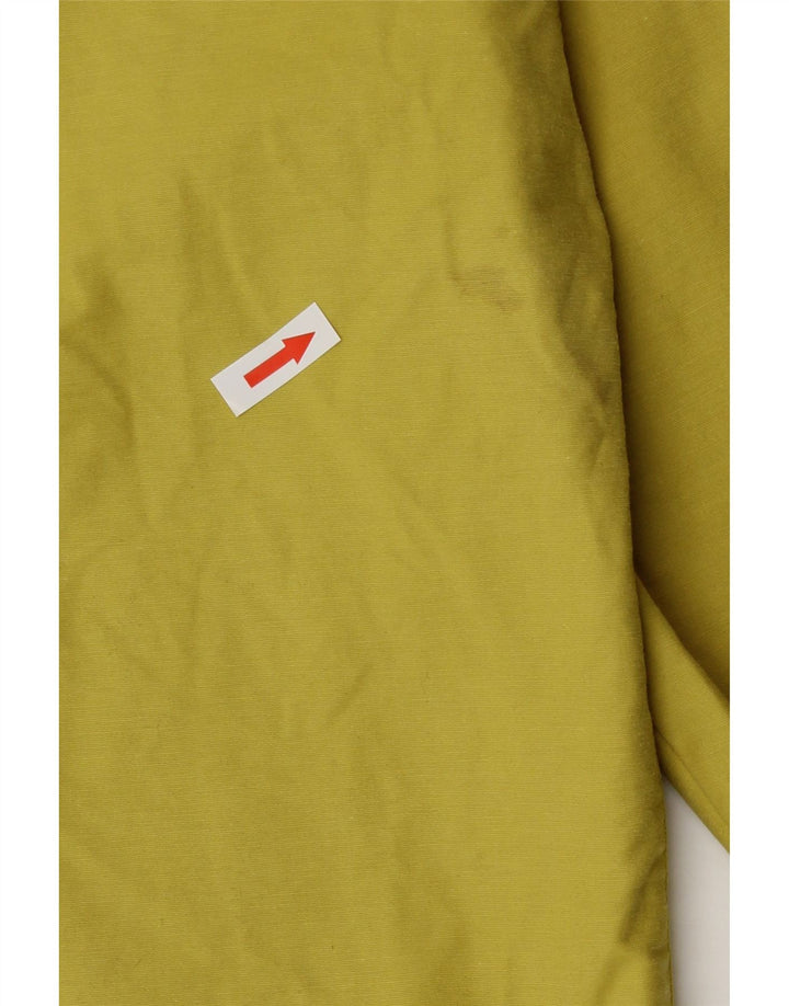 Vintage mujer con capucha chaqueta utilitaria Reino Unido 16 amarillo grande
