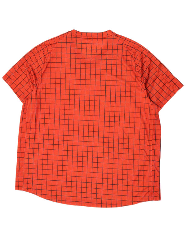 Nike Camiseta Dri Fit para hombre Top 2XL Naranja Cuadros Poliéster