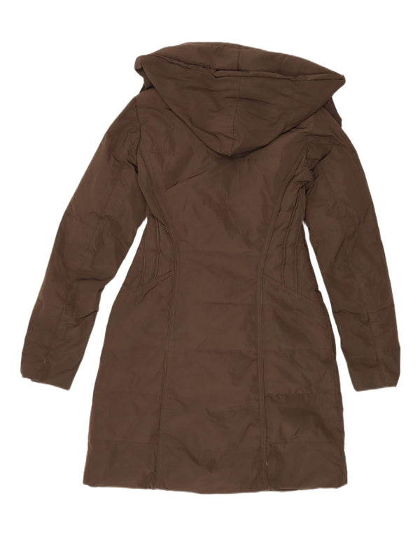 Trussardi Mujer Abrigo Acolchado Con Capucha IT 40 Small Marrón