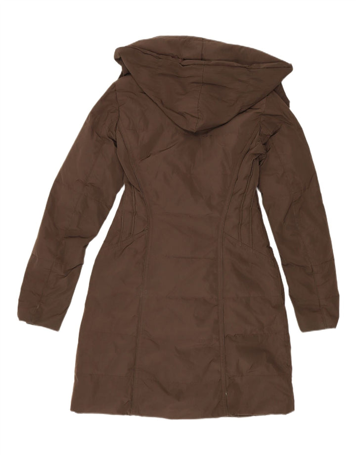 Trussardi Mujer Abrigo Acolchado Con Capucha IT 40 Small Marrón