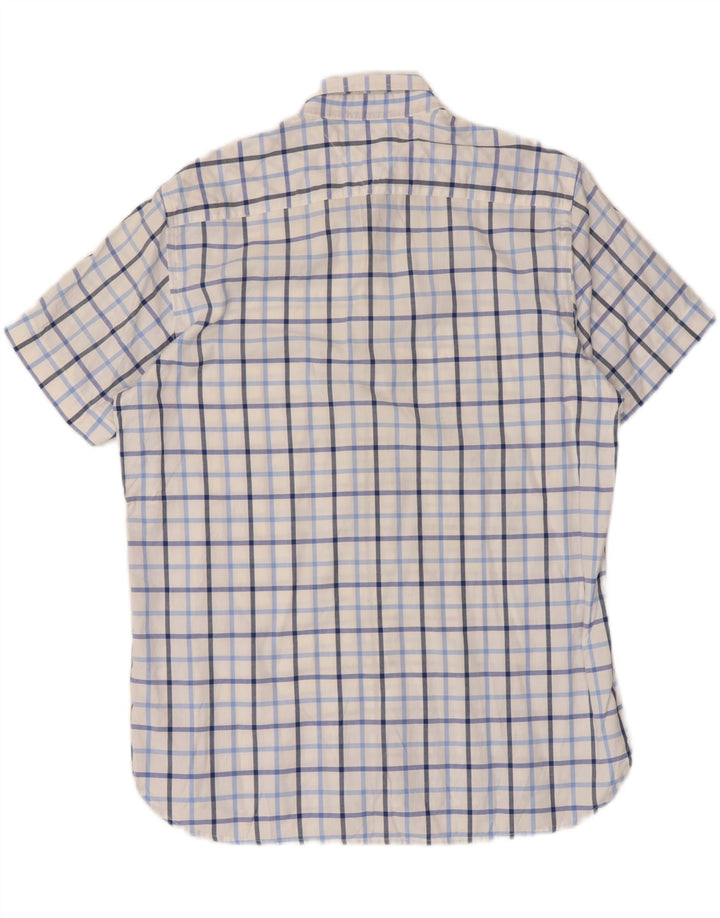 Camisa Tommy Hilfiger de manga corta para hombre de algodón a cuadros blancos grandes