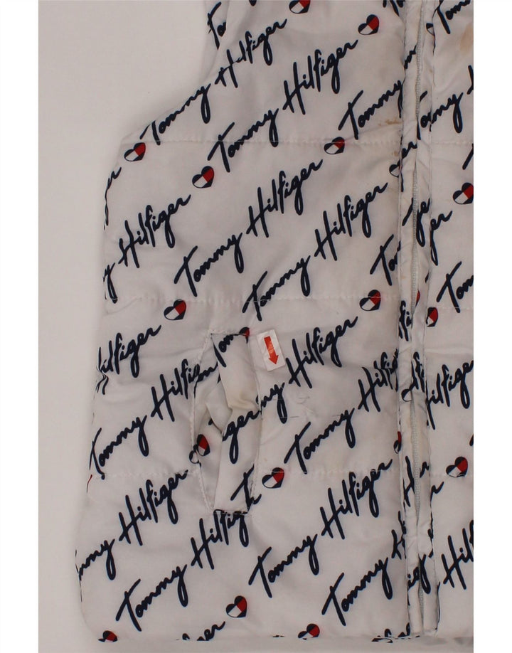 TOMMY HILFIGER Chaleco acolchado con gráfico para niña 3-4 años Poliéster blanco