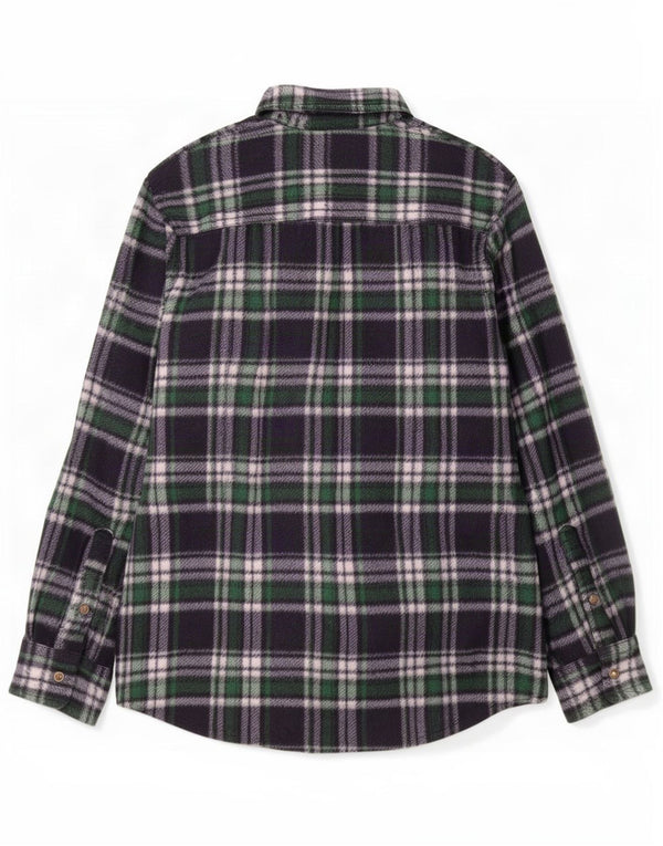 Camisa polar vintage para hombre XL Poliéster a cuadros azul marino
