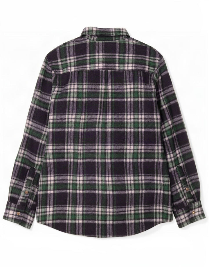 Camisa polar vintage para hombre XL Poliéster a cuadros azul marino