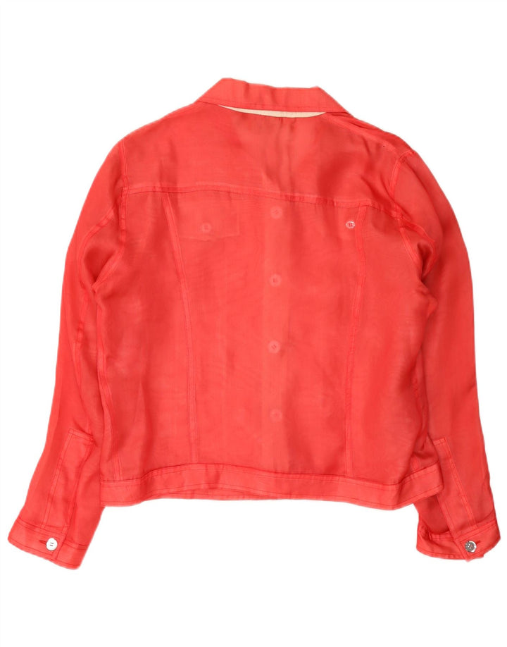 ADRIAN'S CAPRI Chaqueta bomber para mujer Reino Unido 14 Seda roja mediana