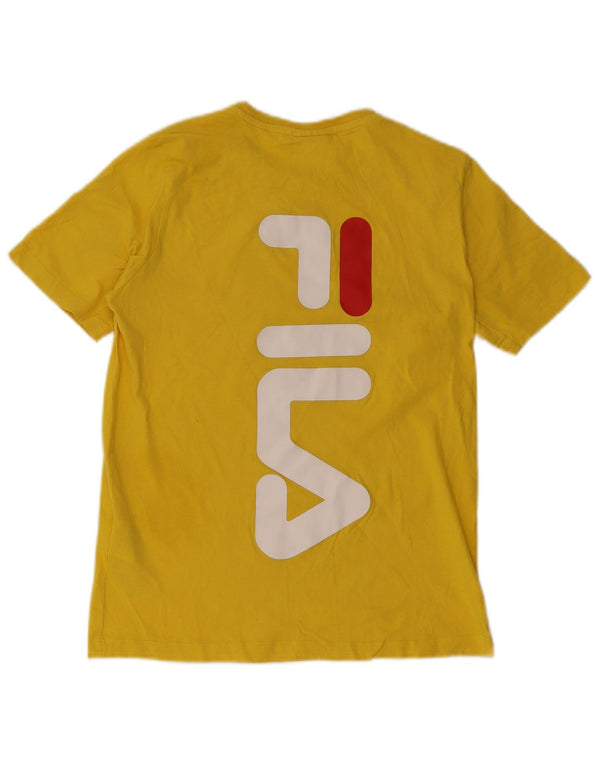 Fila Boys Graphic T-Shirt Top 13-14 Years Yellow Cotton