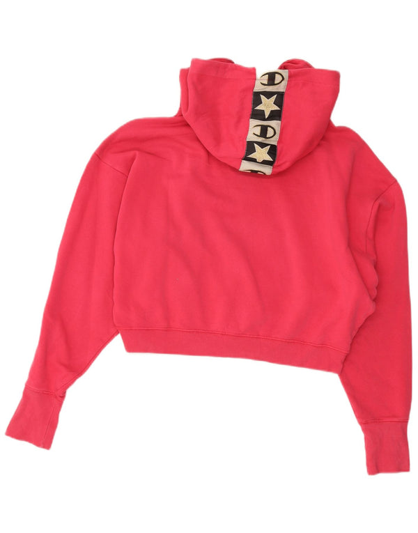 Champion Crop Graphic Sudadera con capucha para mujer UK 44 Algodón rosa medio