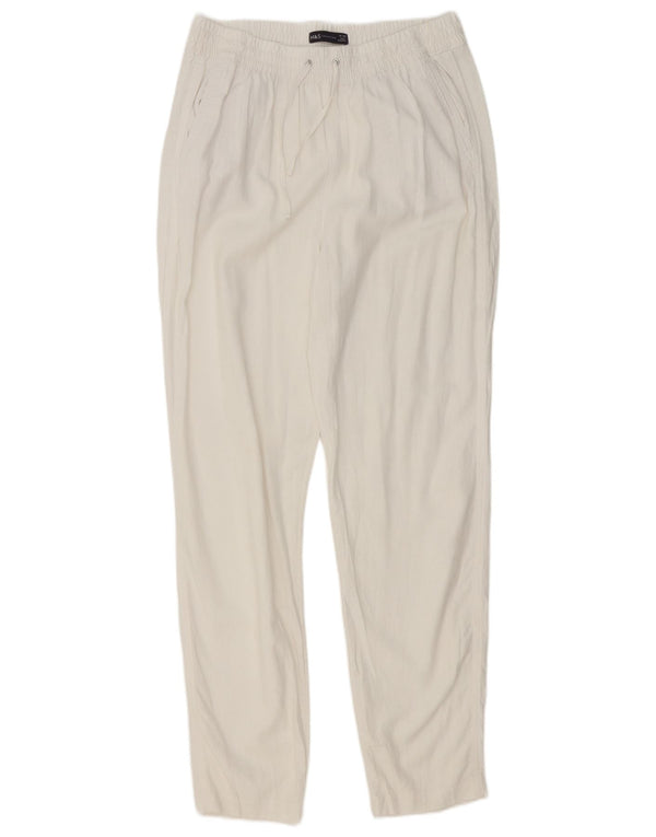 Marks & Spencer Pantalones chinos cónicos para mujer UK 40 Large W32 L31 Blanco